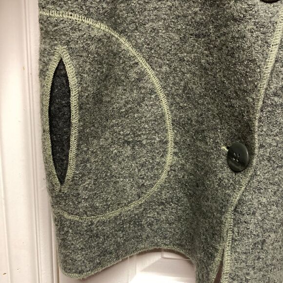 Melanie Lyne Green Wool Fall Career Jacket Blazer Shacket Size Medium - Picture 5 of 9